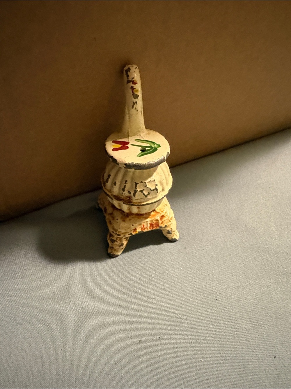 Antique Cast Iron Pot Belly Stove Salt Shaker